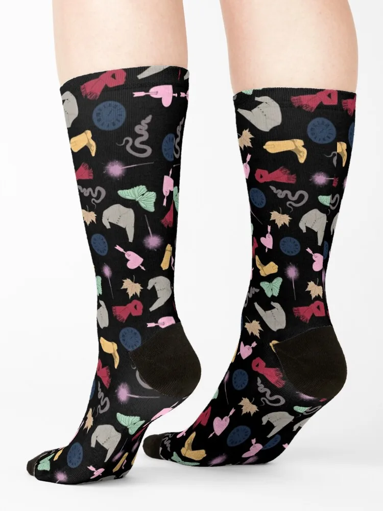 Swiftie Eras Pattern - Black Socks essential basketball New year's funny sock Socks For Man Women's
