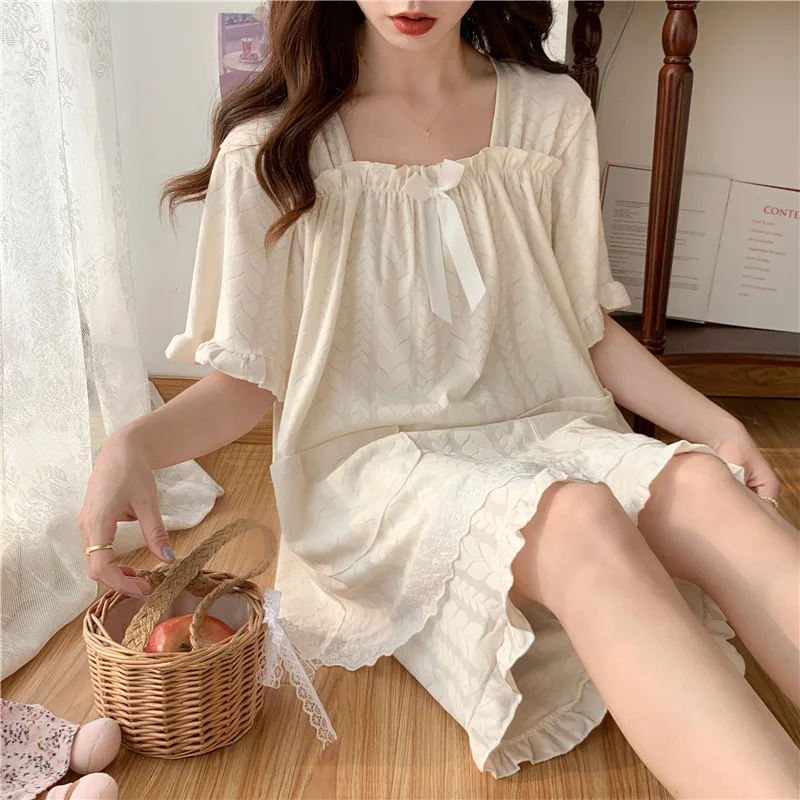 

Summer New Pajamas Female One-Line Collar Sweet Cute Maternity Sleep Short-Sleeved Shorts Homewear Suit Can Be Worn Outside