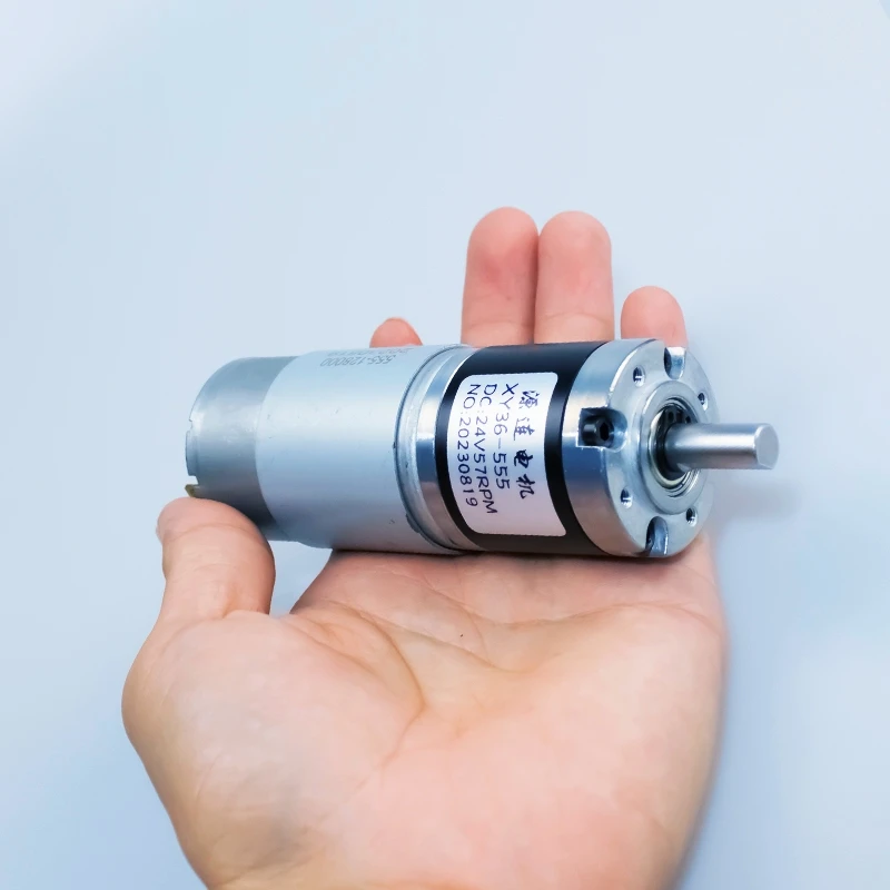 XY36-555 DC Gear Motor 12V 24V, Planetary High Torque Low Speed Metal Geared Motor, Speed Adjustable for Robotics