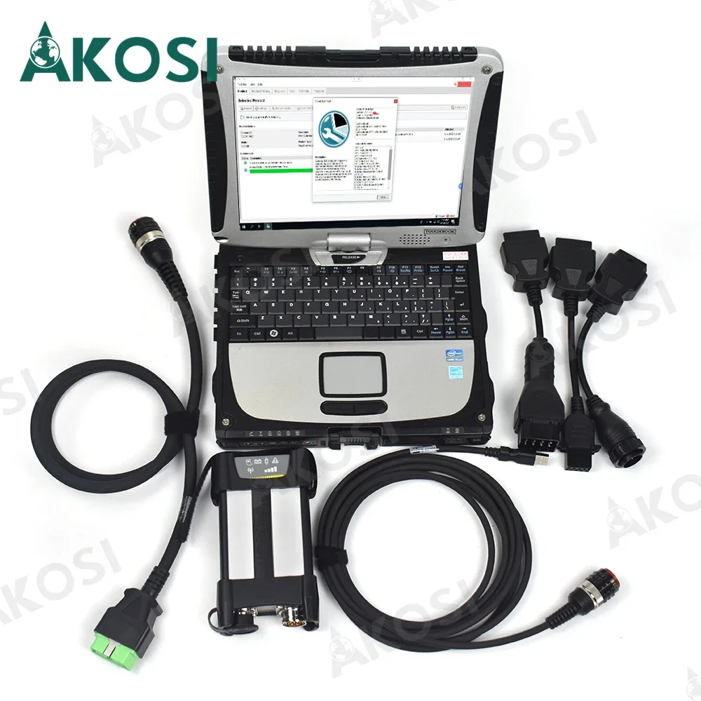 

V2.8 PTT dev2 VOCOM2 pk 88890300 Impact For Vocom II 88894000 truck excavator loader diagnostic tool+CF19 laptop