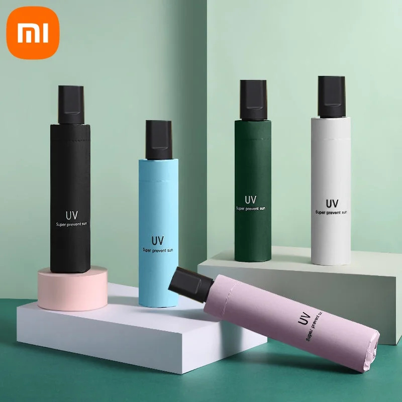 Xiaomi Foldable Manual Umbrella Waterproof And Windproof Umbrella Anti-uv Umbrella Sunny Or Rainy Days Simple Solid Color Umbrel