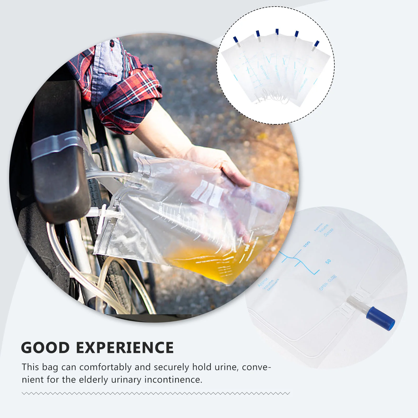 Urine Collection Bags Men Pvc Disposable Urinary Drainage Man Transparent Container