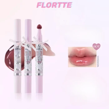 FLORTTE 리틀 활 시리즈 화장품 필름 포밍 미러 립 글로스, 논스틱 컵 플럼퍼, 내추럴 롱래스팅 모이스처라이징 메이크업 