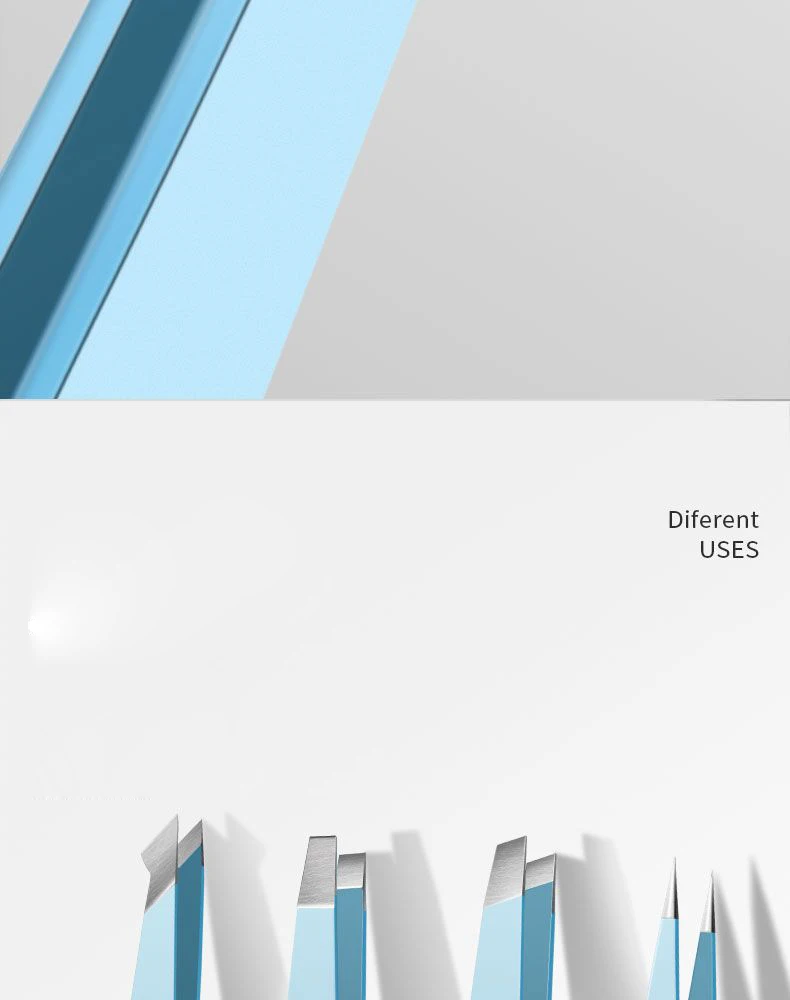 Ouriner Augenbrauenpinzette, buntes Haar, Schönheit, Abzieher für feine Haare, Edelstahl, schräge Augenbrauenklammern, Entfernung von Make-up-Werkzeugen – Detail 2