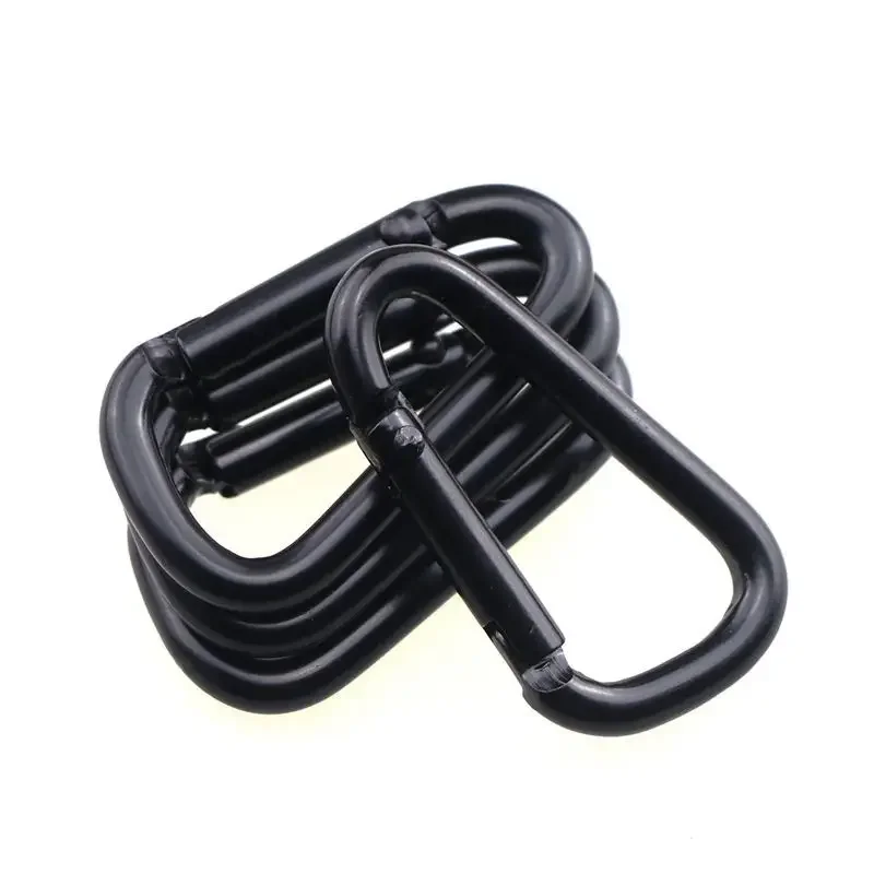 

1/5/10Pcs Black D-Ring Key Chain Clip Aluminum Carabiner Camping Keyring Safety Snap Hook Buckle Outdoor Tool Travel Kit