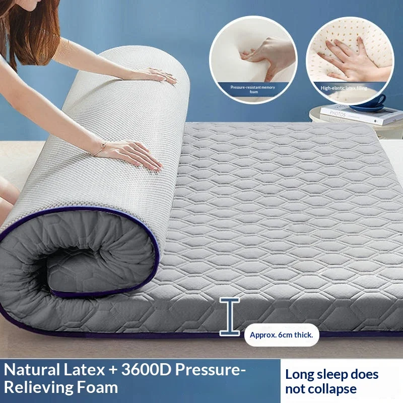 Filler latex non-full latex Premium Latex Mattress Topper Thick Foldable Tatami Futon Mattress Pad Dorm Student Rental Home image 5