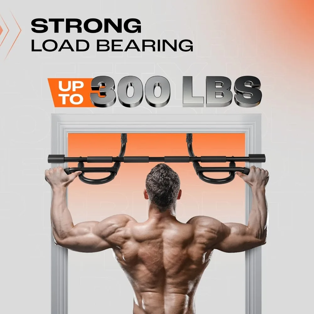 قضيب سحب عالي التحمل مثبت على الحائط، قضيب ذقن متعدد المقبض لصالة الألعاب الرياضية المنزلية، معدات تدريب القوة بسعة 300 رطل #6