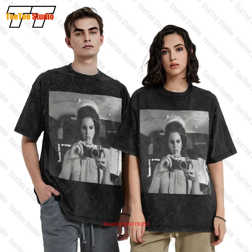 تي شيرت Lana Del Ray Vintage Bus Camera Photo Graphic Vintage كبير الحجم 7IR3 #2