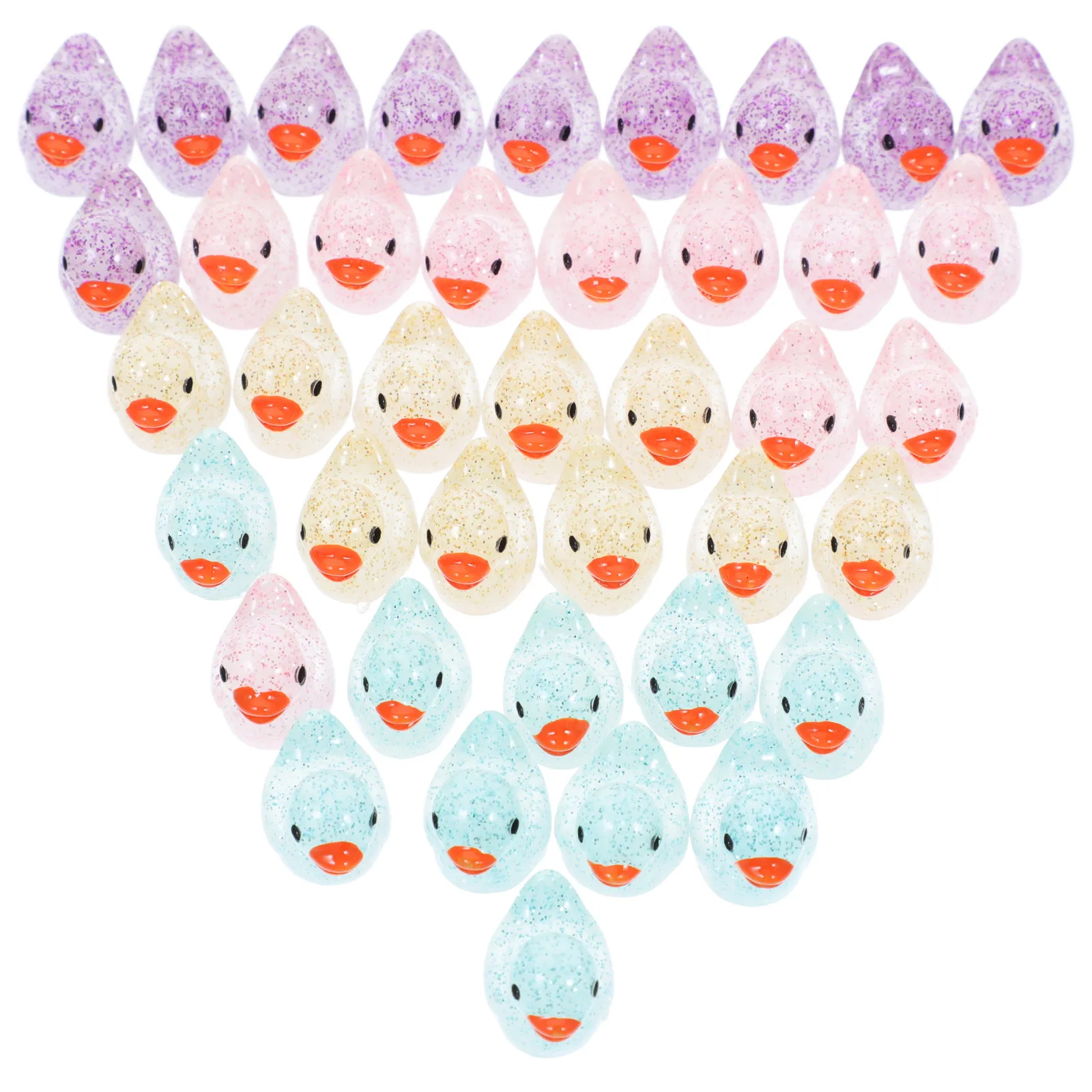 40Pcs Resin Mini Duck Landscape Decor Micro in The Dark Duck Statue Miniature Figurines Resin Statue
