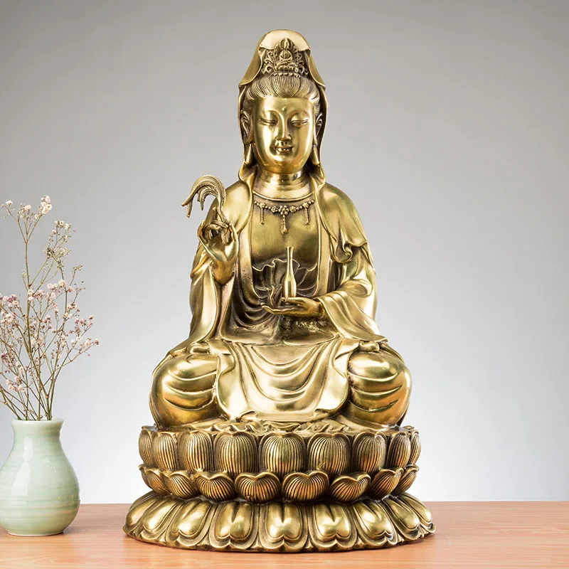 Special Offer High grade Copper Buddha statue Guanyin PUSA home family Worship efficacious safe GOOD LUCK Talisman