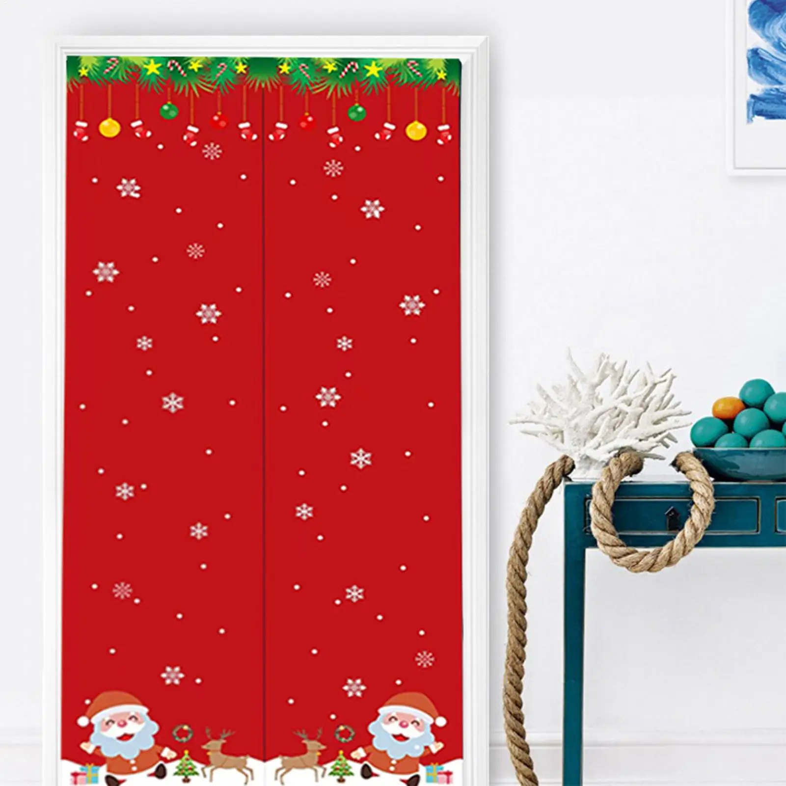 غطاء الباب عيد الميلاد سانتا كلوز ديكور المنزل المغناطيسي غطاء الباب عازل للصوت للطقس البارد غرفة المعيشة الحضانة نافذة المطبخ #5