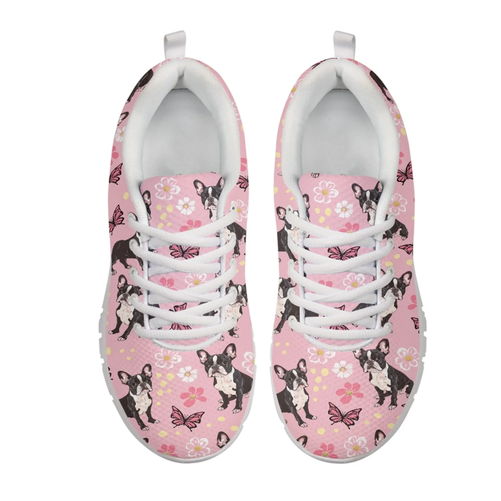 Coloranimal French Bulldog New Design Casual Sport Shoes for Men Mesh & EVA Sole Running Sneakers Fitness Shoes