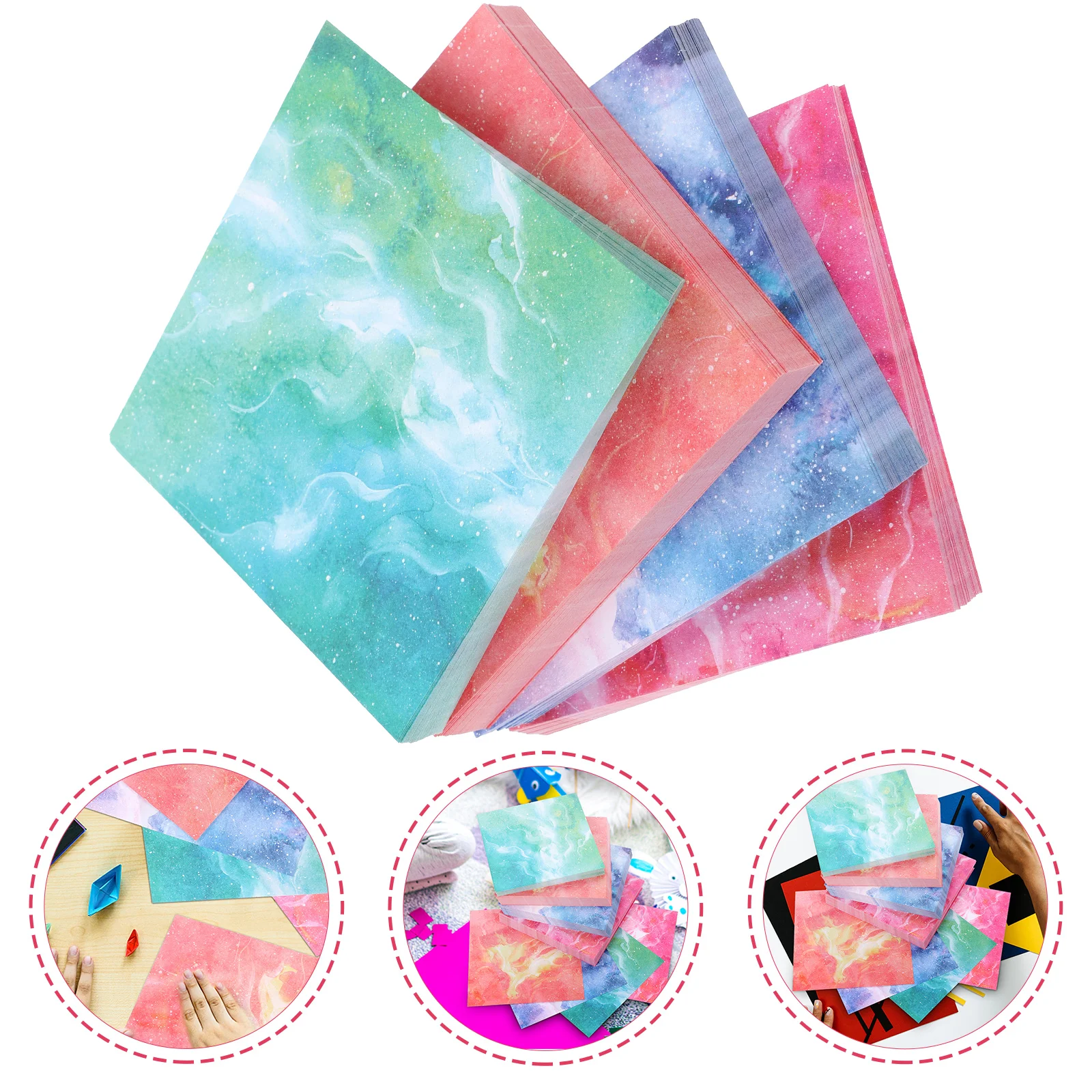 400 Sheets Filler Square Origami Boy Watercolor Paper Decorative DIY Craft Foldable