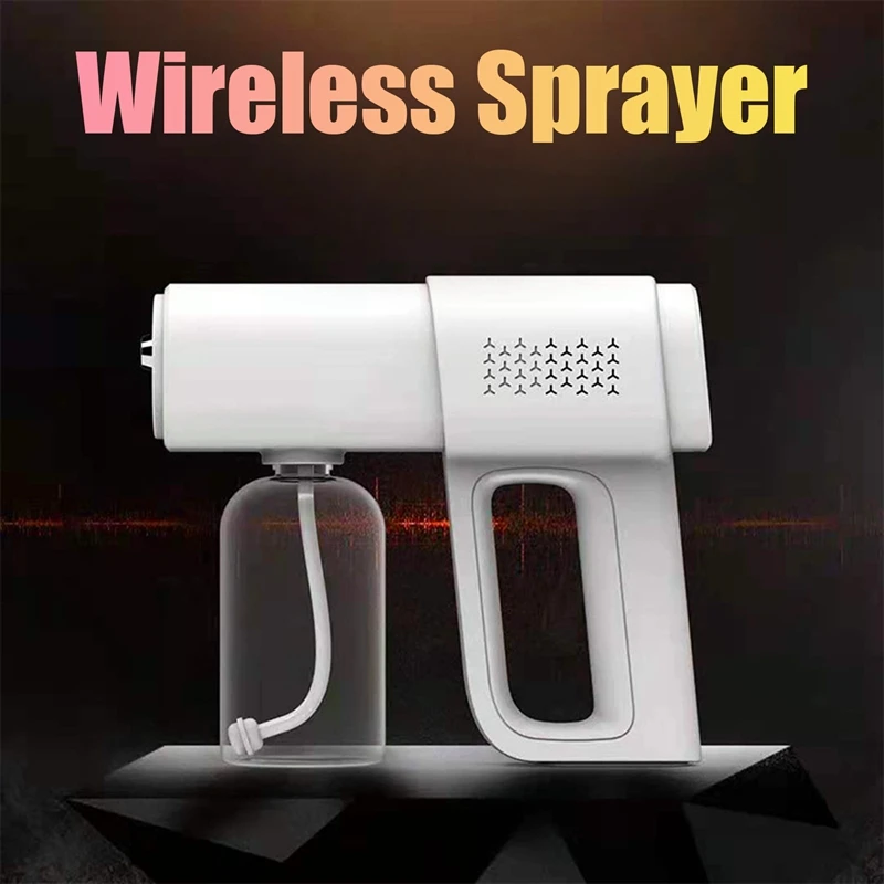 Wireless Electric Sprayer Rechargeable Blue Light Nano Steam Spray Machine Handheld Sprayer Atomization Fogger