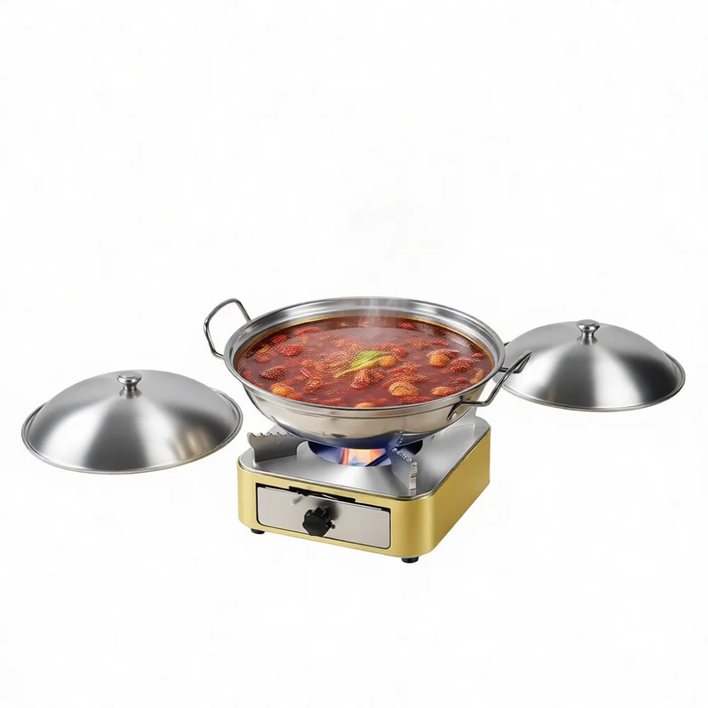 Compact Stove Stainless Steel Pot Stand Efficient Heating Burner For Family Gathering Indoor Dining Kitchen Tool