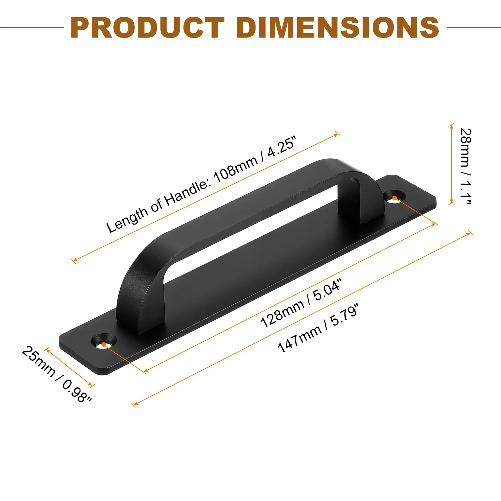 1 /2Pcs Barn Door Handle Door Pull Handles Patio Gate Handle for Cabinet Garage Sliding Door Closet Drawer Shed