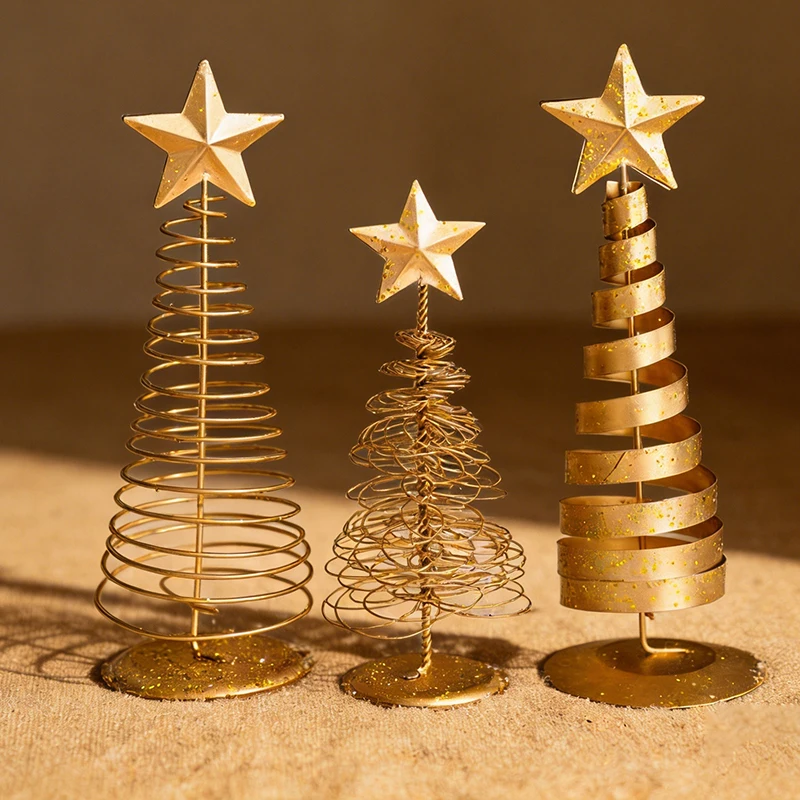 3-teiliges Set Eisen-Weihnachtsbaum-Dekoration Nordische Metall-Weihnachtsbaum-Tischdekoration für Weihnachtsfeier Heimdekoration Geschenk 2026