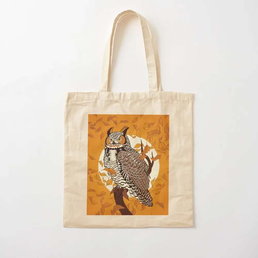 Great Horned Hallowleen Tote Bag large tote bag tote bags men