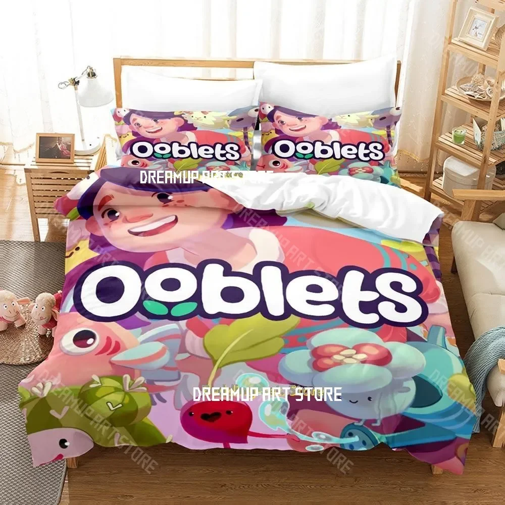 

3D Print Ooblets Game Комплект постельного белья Single Twin Full Queen King Size Комплект постельного белья для взрослых и детей Комплекты пододеяльников для спальни Аниме Простыня