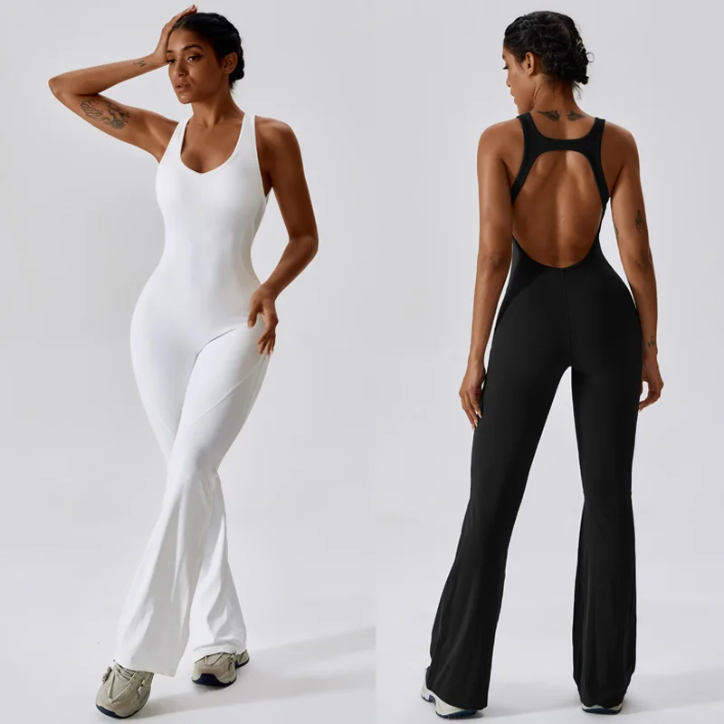 Summer Sport Yoga Jumpsuit Dance Traning Bell Bottoms One-Piece Clothes for Women  Sport Set Women Workout Clothes for Women