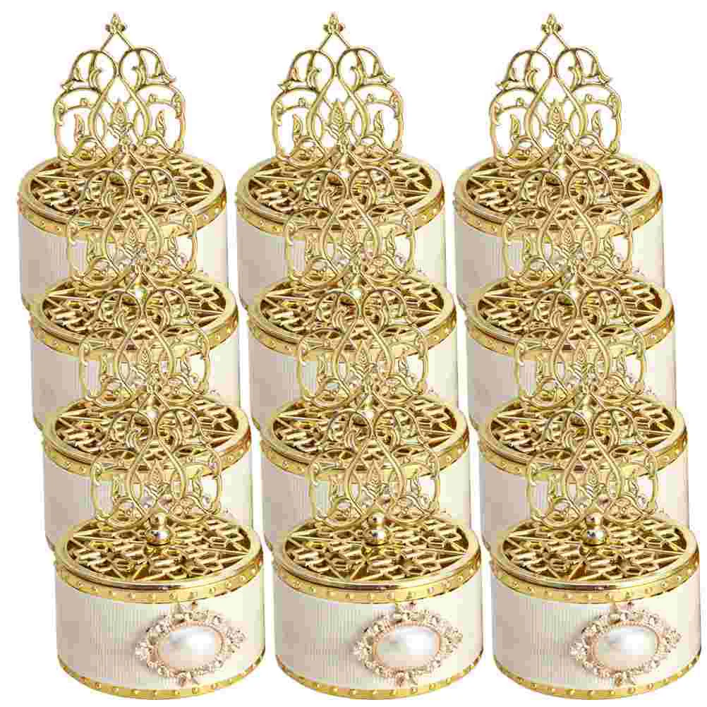 12 Pcs European Style Pearl Pagoda Candy Box Party Favor Packing Boxes Wedding Baby Gifts Small Treat Decor Jewelry