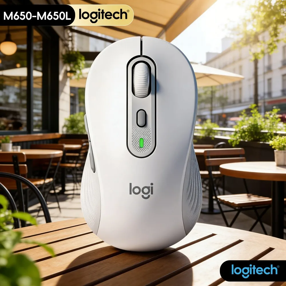 Logitech M650/M650L Ergonomic Wireless Mouse Noise Reduced Button Operation Long Standby Runtime For Daily Computer Task