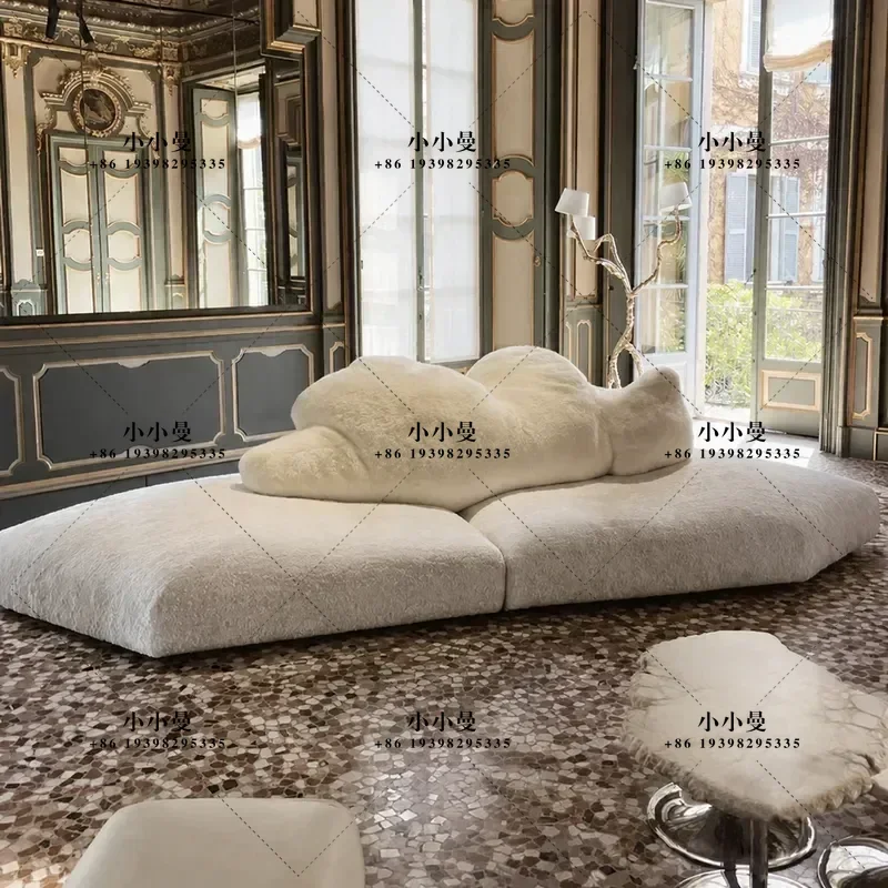 Italian Light Luxury Curved Fabric Sofa Rotating Design for Small Apartment Living Room Modern Comfortable Seating Furniture
