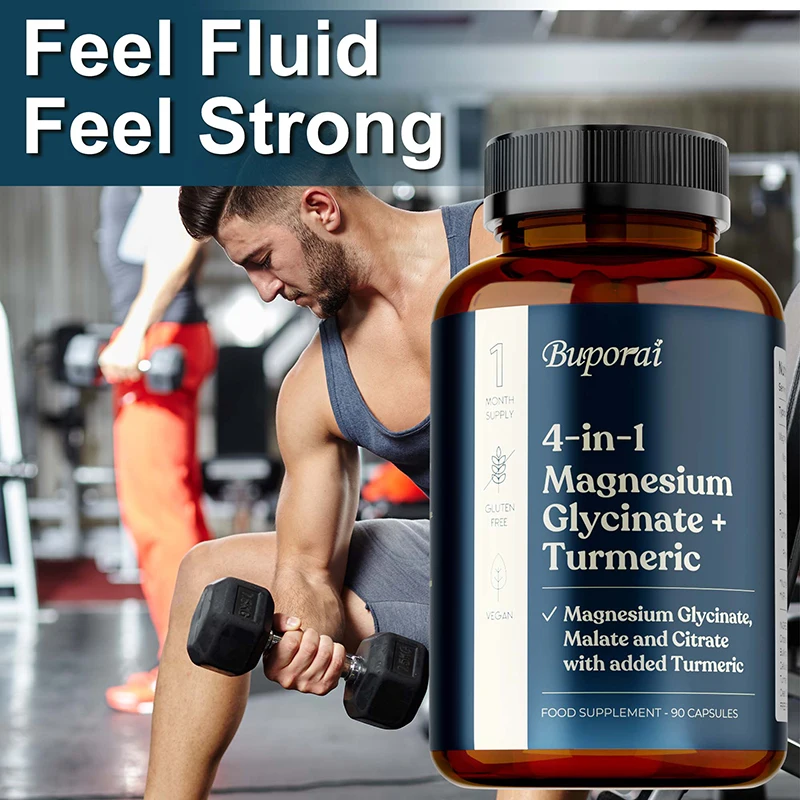 

Глицинат магния 4-в-1 + куркума — способствует здоровью сна, мышц, костей и сердца, улучшает впитывание питательных веществ, без глютена