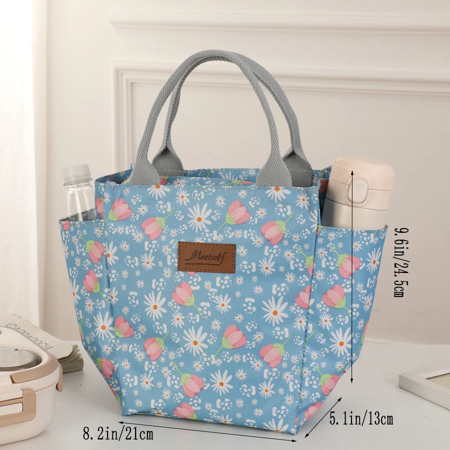 Fashionable Portable Oxford Cloth Texture Men's Handbag   Large Capacity Insulated Handbag Outdoor Picnic Storage Bag