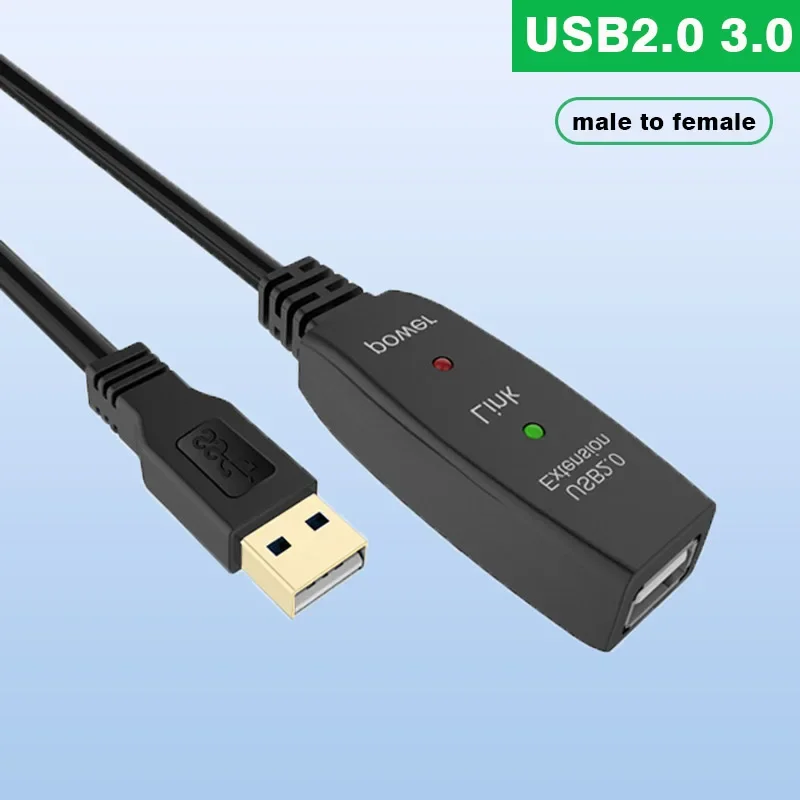 Active USB 2.0 3.0 Extension Cable 8M 5M 3M with Amplifier USB 3.0 Type A Male To A Female USB 3.0 Extender Repeater Cable Cord