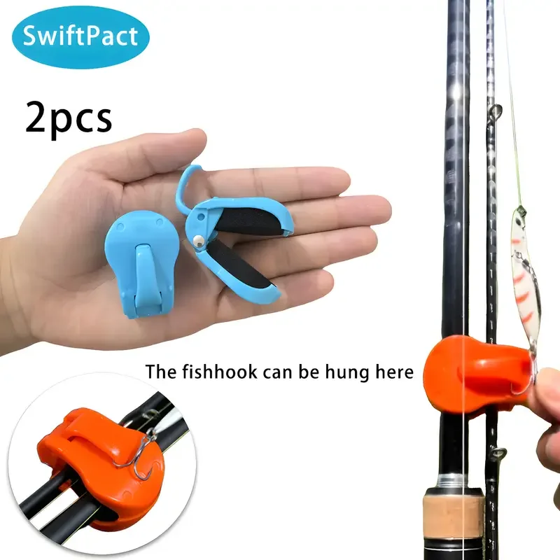 2 stuks snel te bevestigen hengelclip - gereedschapsvrije 1-handhouder voor 2-delige zoetwaterhengels, veilige grip visgerei organizer