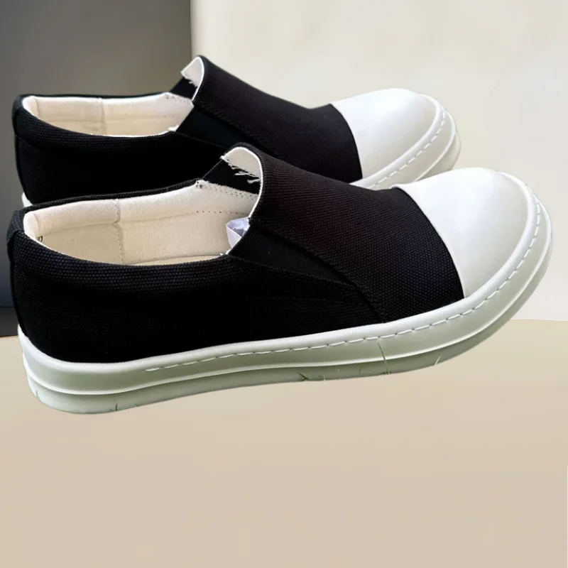 Stitching Shoes for Males Round Toes Flat Heels Mixed Colors Zapatos Hombre Sewing Lines Chassure Hommes Shallow Mens Loafers