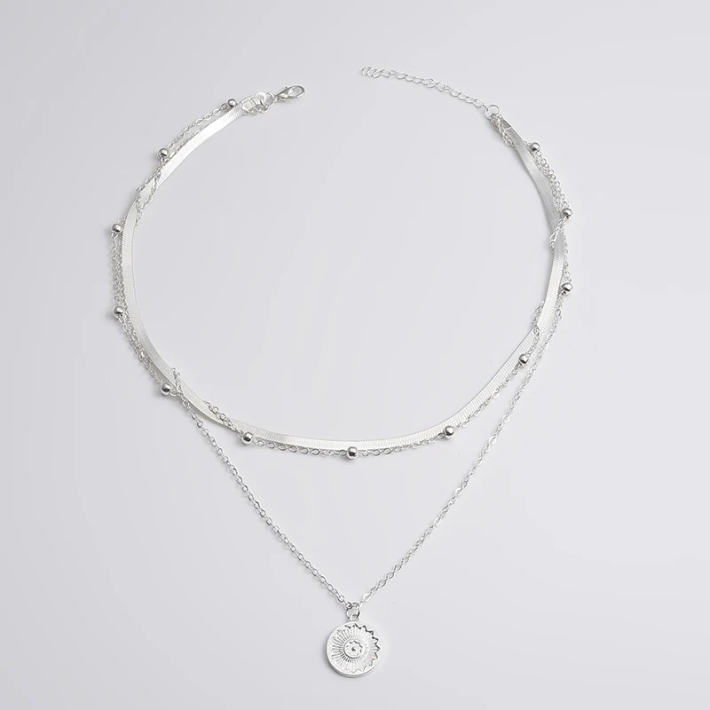 Women's 925 Silver Geometric Pendant Necklace, Modern Elegance