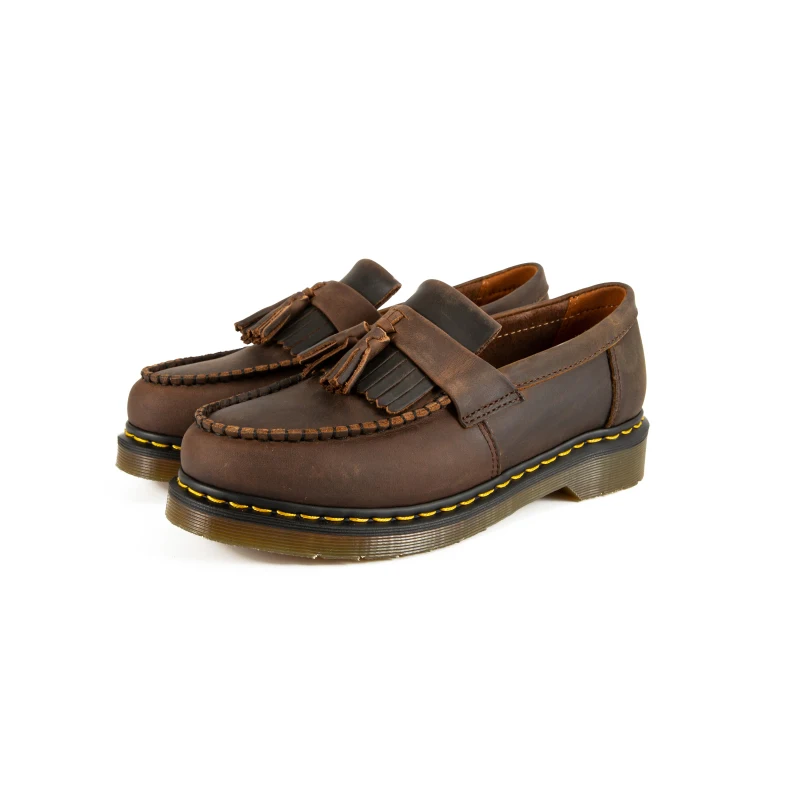 

Retro Brown Tassel Casual Business Formal Commuter Shoes Men's Loafers Genuine Leather Thick Bottom Work Trendy Leather Shoes