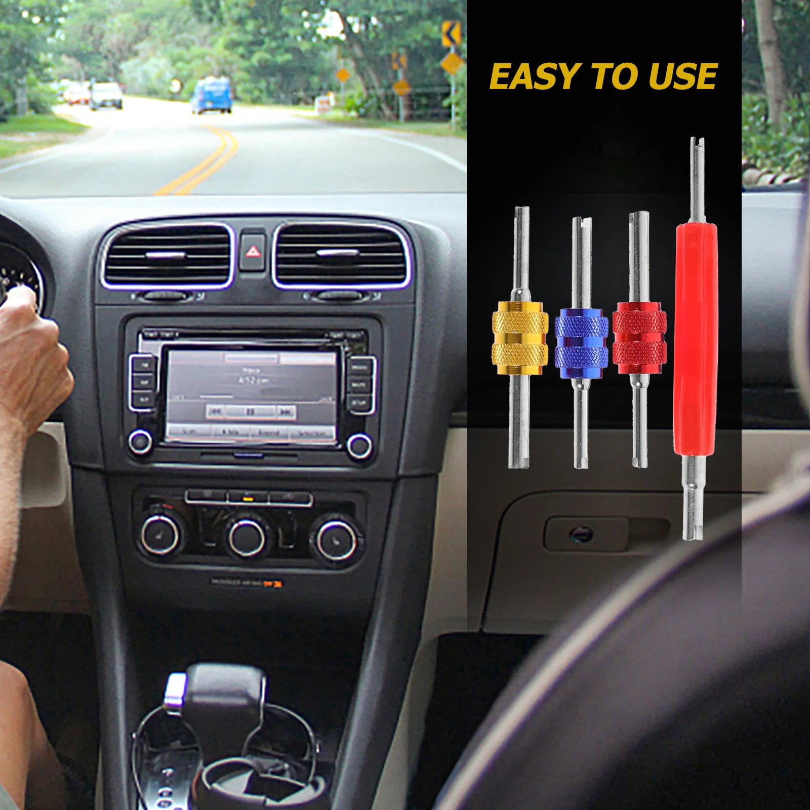 

1Set Conditioner Valve Core Tool Kit Durable Portable Precision Design Valve Stem Repair Tools