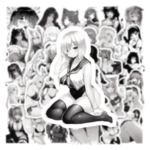أنيمي مثير فتاة ملصقات الكرتون ، Waifu هنتاي ، ملصق الكبار ، هاتف DIY ، لوح التزلج ، دفتر الملاحظات ، ملصق الكتابة على الجدران بالأبيض والأسود ، 10 قطع ، 30 قطعة ، 50 قطعة أعلى 8 مبيعات لأجهزة الكمبيوتر المحمولة هنتاي - رقم 6