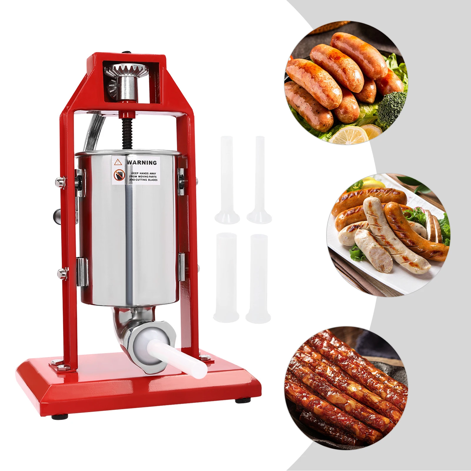 

Hand Crank Sausage Maker 3L Vertical Hand Cranked Enema Machine (Equipped with 4 Plastic Tubes)