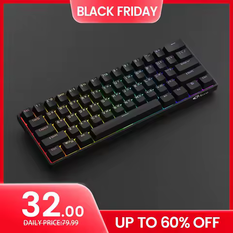 Akko 3061S HE Mechanical Keyboard 60% Black Russian ANSI Magnetic Switch Rapid Trigger 8K TypeC Wired RGB Custom Gaming Keyboard
