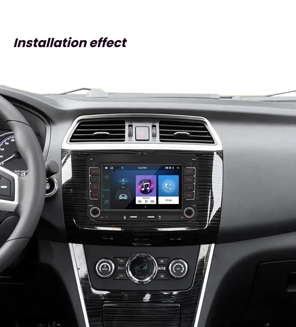 BQCC 7 Inch HD Car MP5 Player Wireless Carplay Android Auto Mirrorlink BT FM RDS Radio Color Light USB Charging For Volkswagen