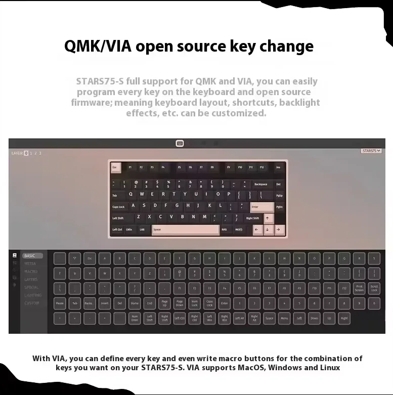 WEIKAV Stars-75S 3-mode CNC RGB Aluminum Alloy Gasket Structure Wireless Keyboard Mechanical Keybaord Desktop Custom Gamer Gift