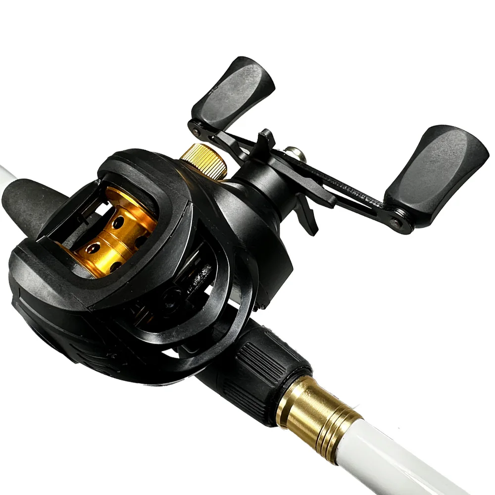 High-Speed 7.2:1Gear Ratio Long Cast Fishing Reel Saltwater Max Drag 8KG Baitcasting Reel Pesca Left/Right Hand With Line Kit