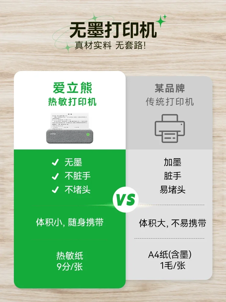 A4 printer small home mobile phone connection mini student with wrong question homework test paper high definition no ink