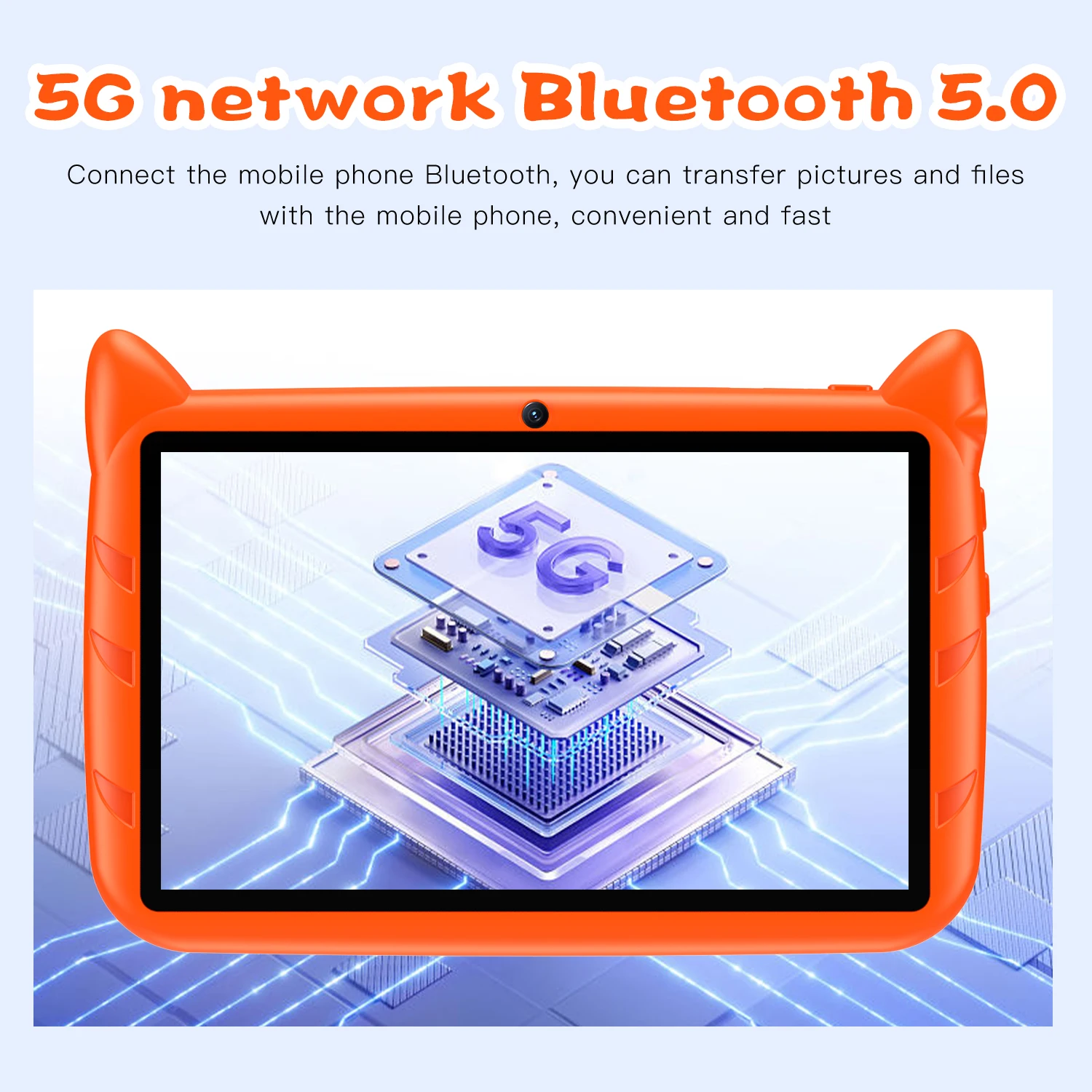 New 7 Inch 5G WiFi Kids' Tablets Quad Core 4GB RAM 64GB ROM Dual Cameras Android 13.0 Learning Education Tablet PC 4000mAh