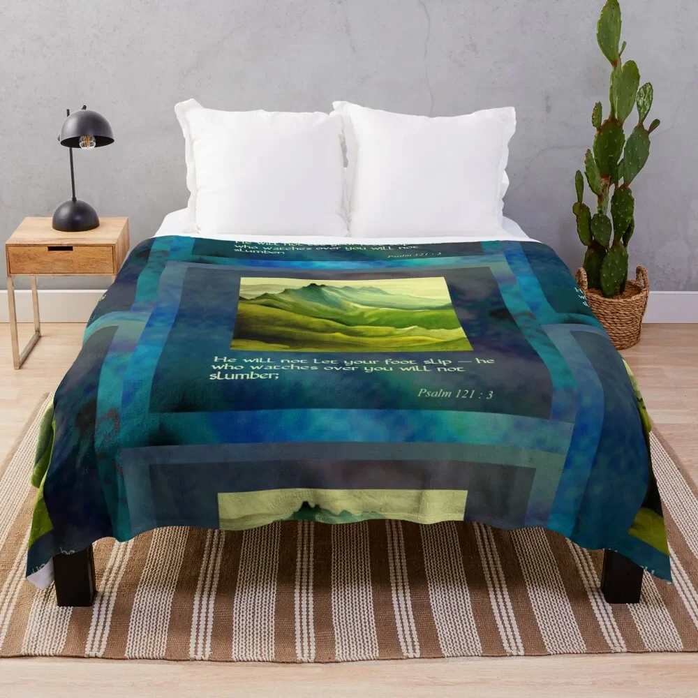 

He Will Not Let Your Foot Slip Throw Blanket Nap Comforter Blankets