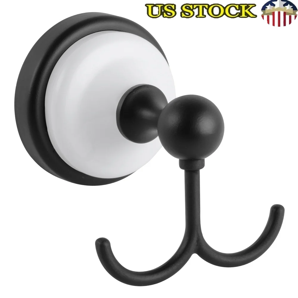 

Матовый черный, белый цвет, крючок для полотенец для ванной комнаты, настенный, прочный, стальной, цинк, простая установка, классический дизайн, домашний декор