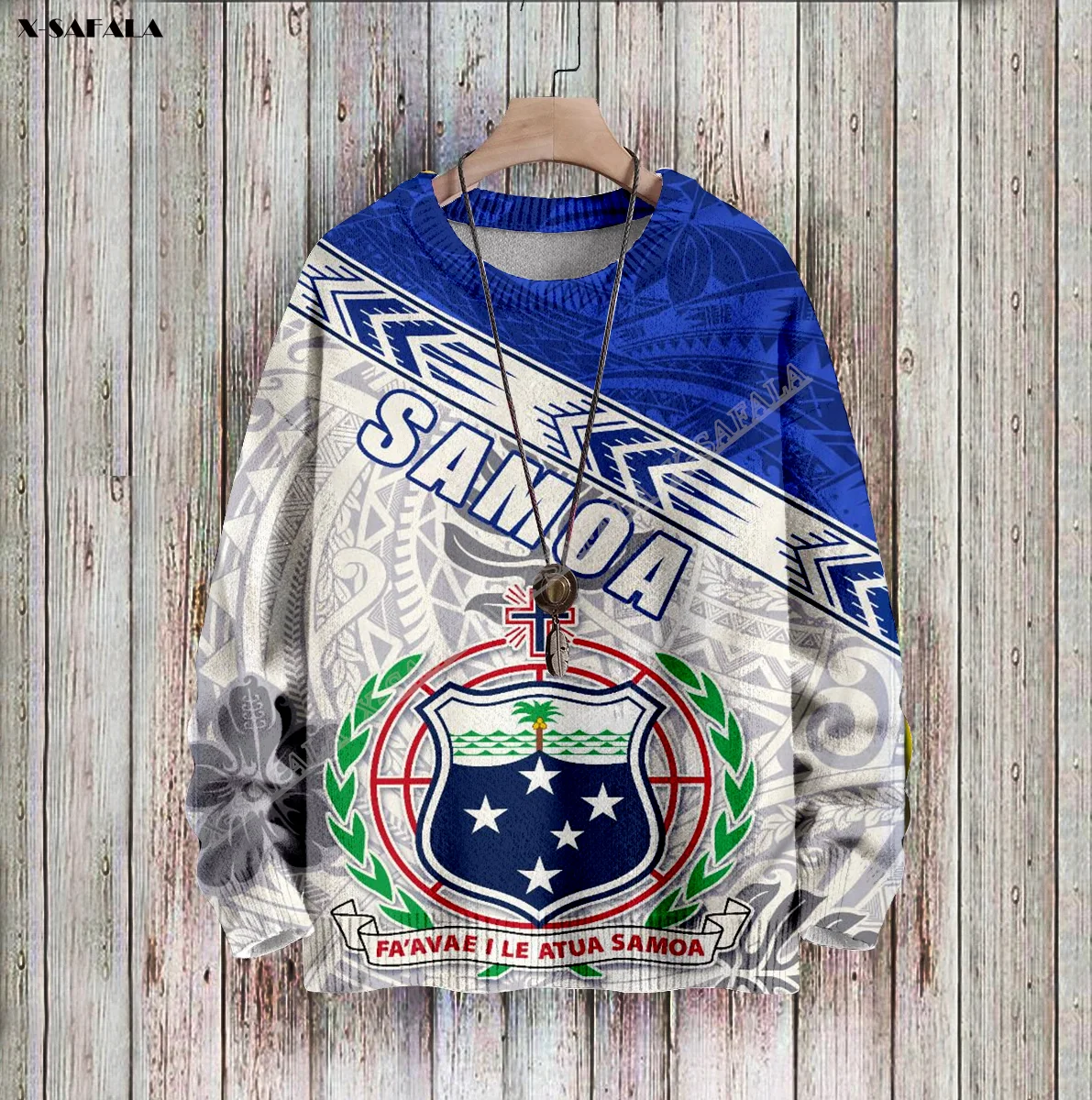 Samoa Manu Premium Polynesia Rugby 3D Printed Ugly Sweater Christmas Gift Men Female Winter Knitted Cotton Xmas Warm