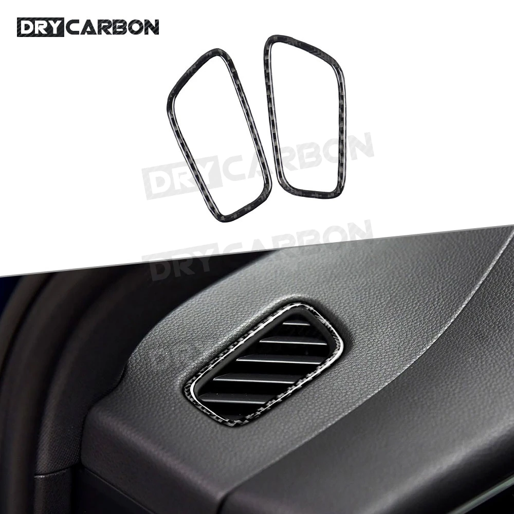 

For Porsche Macan 2015-2018 Carbon Fiber Car Instrument Dashboard Side Outlet Air Vent Trim Frame Cover Stickers 2 PCS