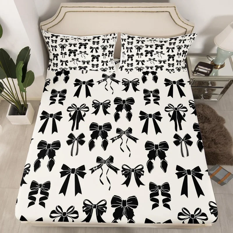 

Bow duvet cover suitable for boys and girls ultra-fine fiber bedroom decoration, without bed sheets