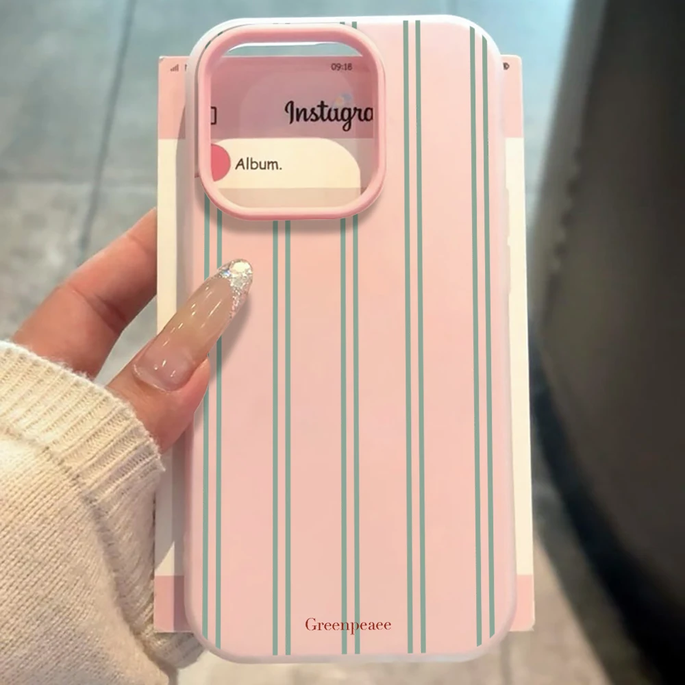 Green Stripes Minimalism Shockproof Silicone Matte Candy Color 2 in 1 Phone Case for Samsung S23 S24 S25 S26 Ultra Edge 5G Cover