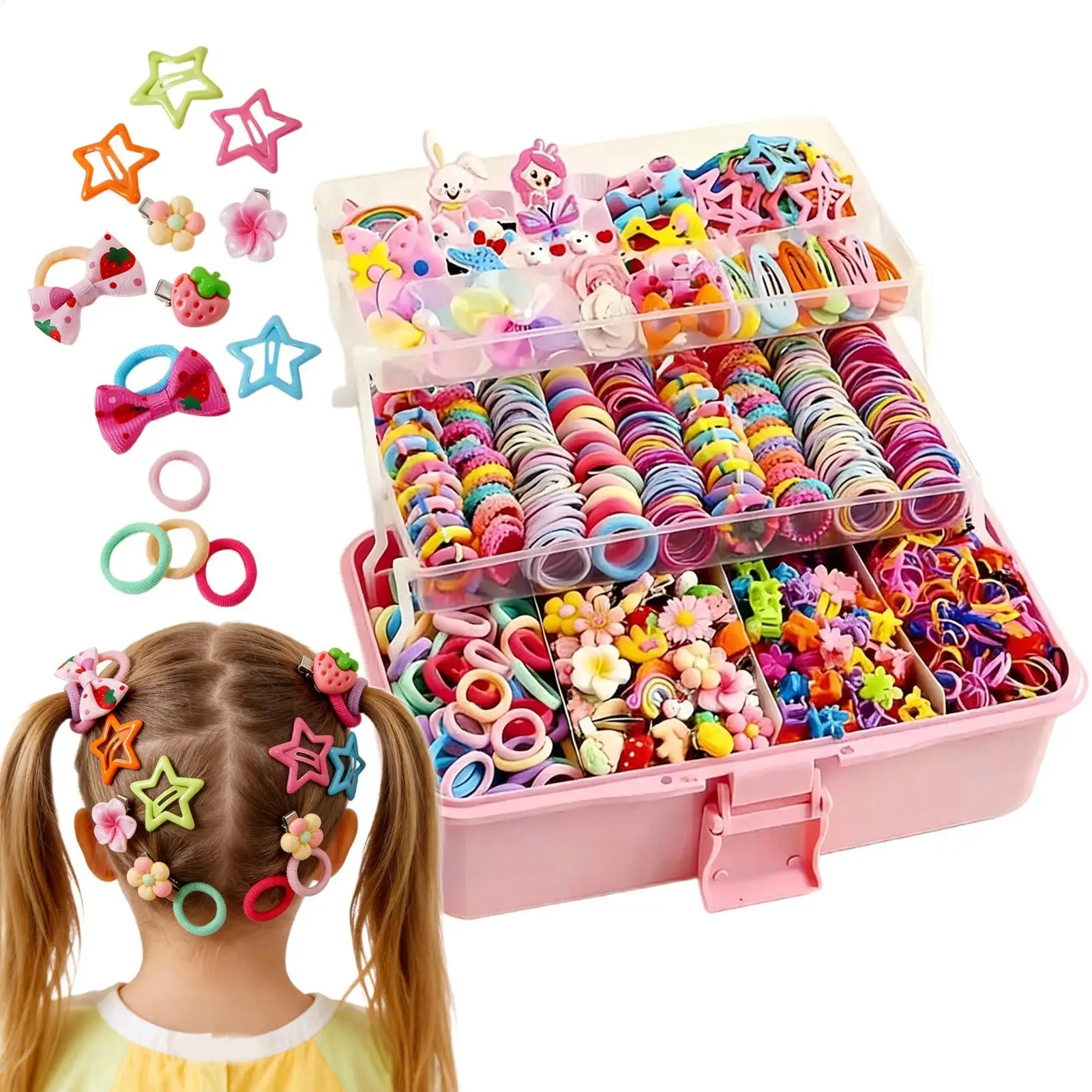 Hair Accessories for Girl Elastic Barrettes Girls Hair Accessories Set for Carvinal Birthday Holiday Stocking Stuffer Dress